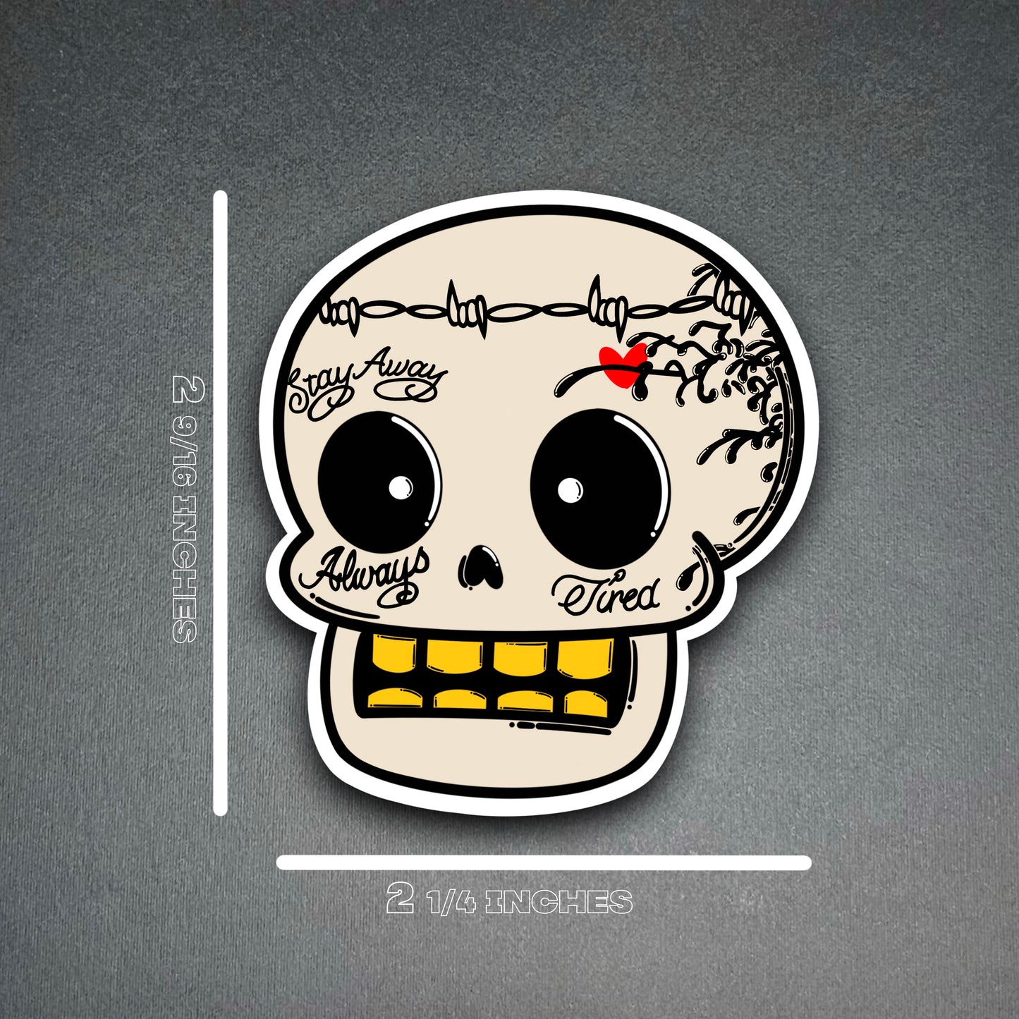 Cute Posty Skull Sticker