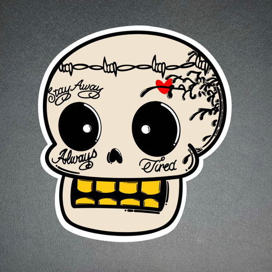 Cute Posty Skull Sticker